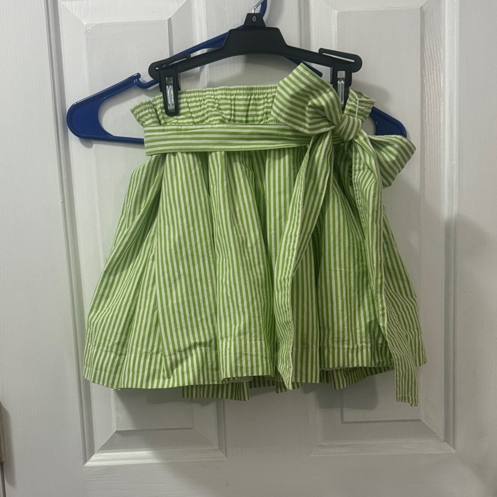 Hollister Green and White Striped Skirt